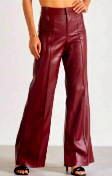 Paris Burgundy leather pants