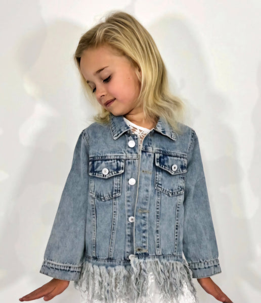 Miranda fringe denim jacket toddler sizes