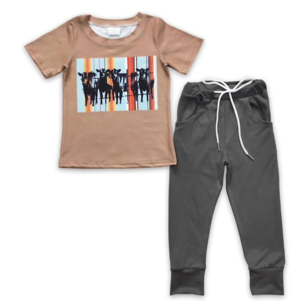 Bovine tee and drawstring pants settoddler sizes