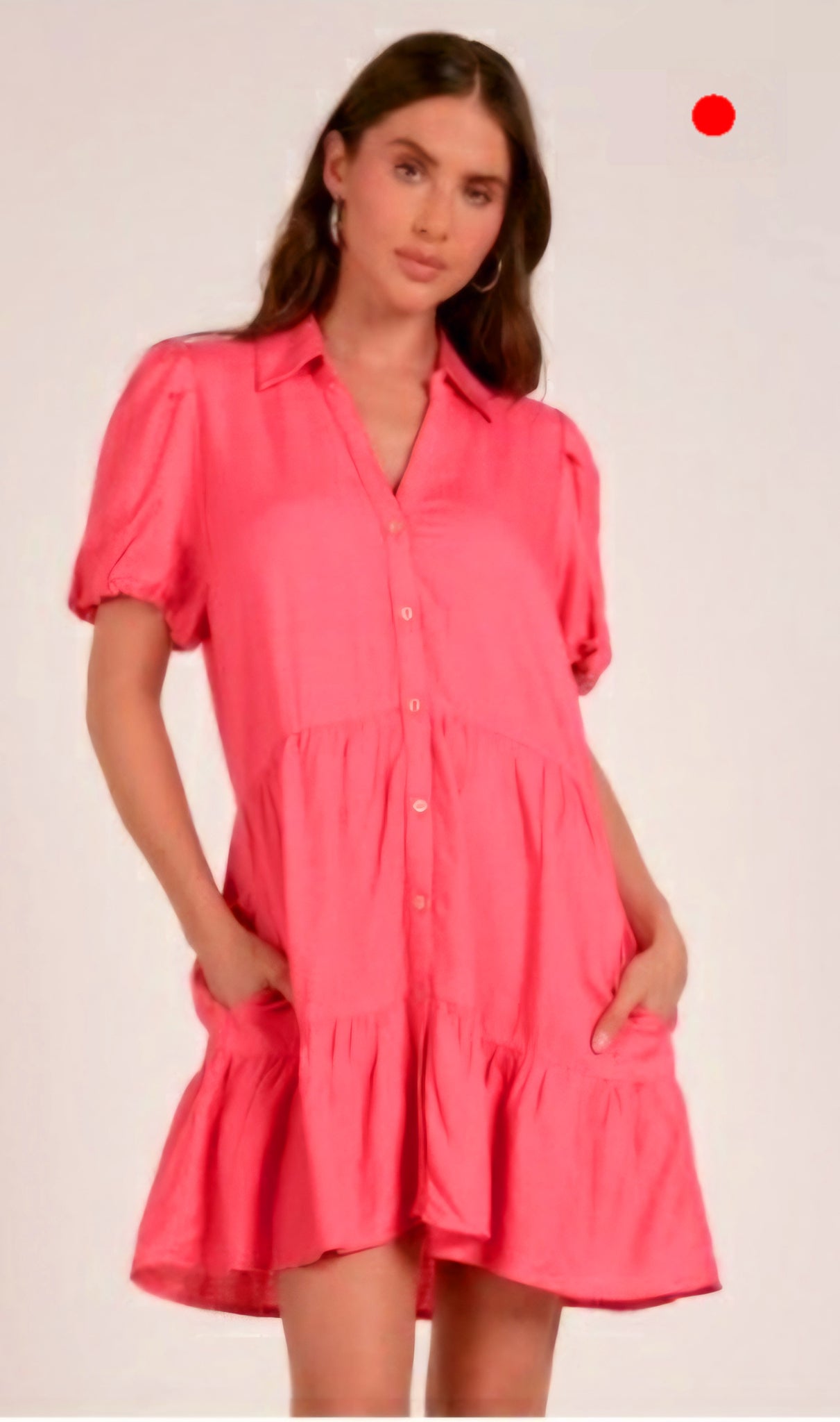 Marina coral button front dress