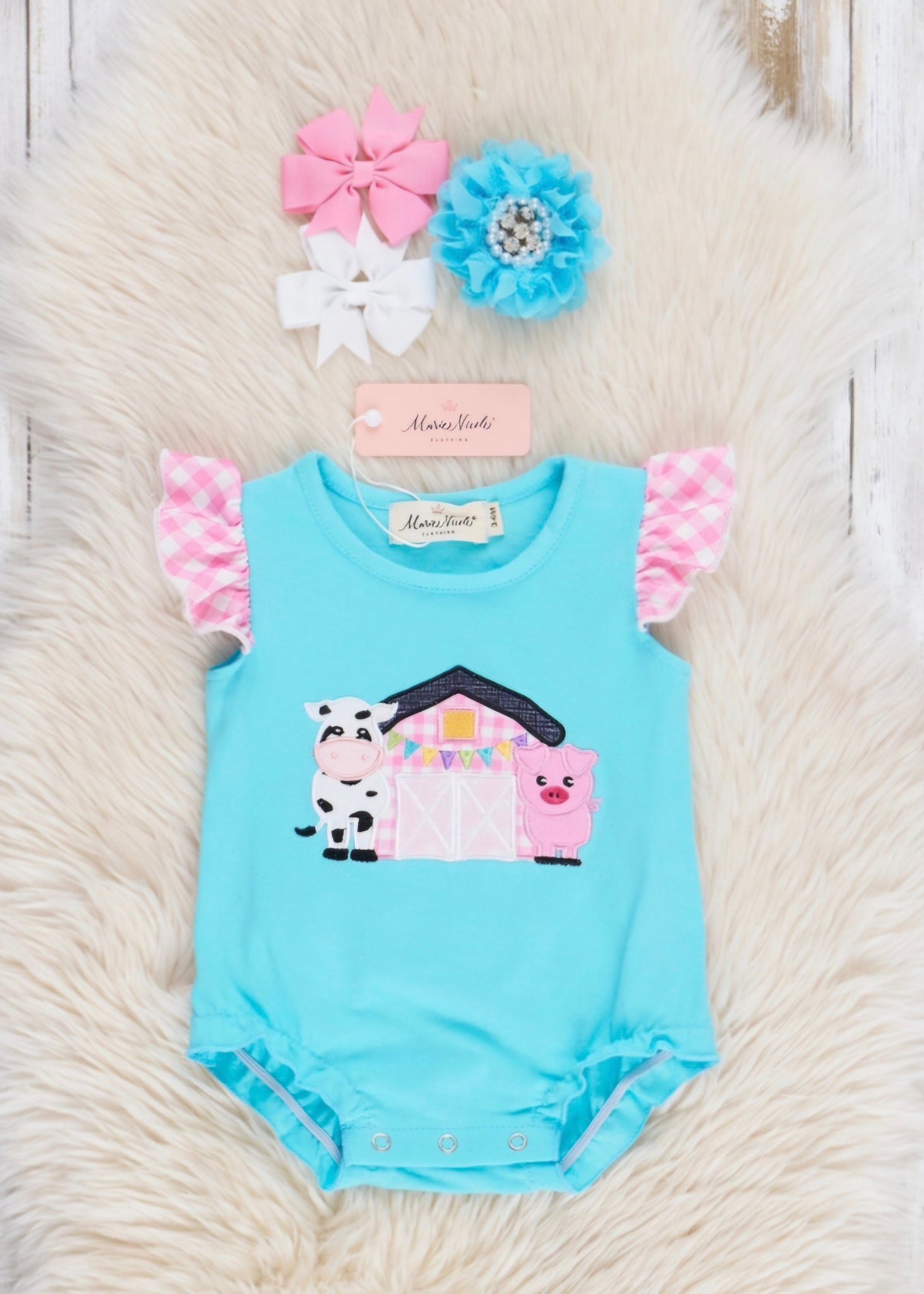 Mary Ann farm bubble suit 0 to 3mo to 18-24 mo