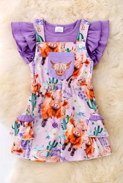 Highland cow 2 piece set size 18 to 24 mo  to 7