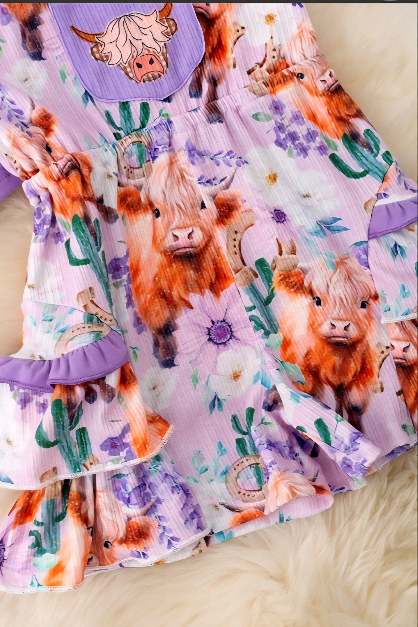 Highland cow 2 piece set size 18 to 24 mo  to 7