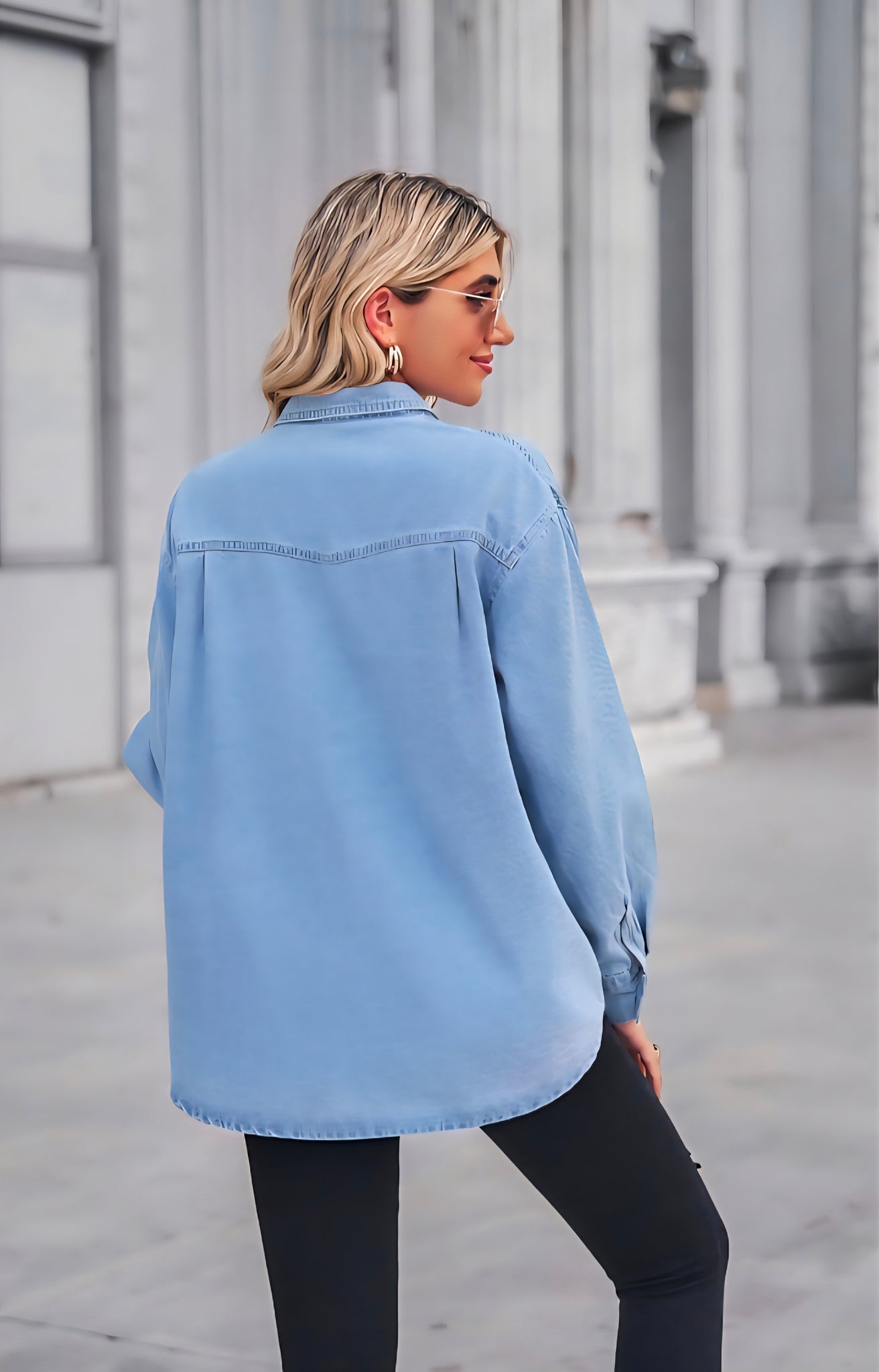 Jess oversized denim top small to xl