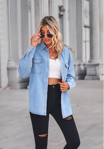 Jess oversized denim top small to xl