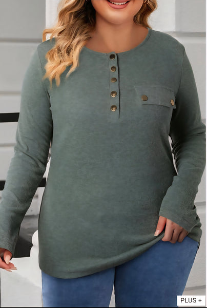 Plus Afton soft long sleeve top