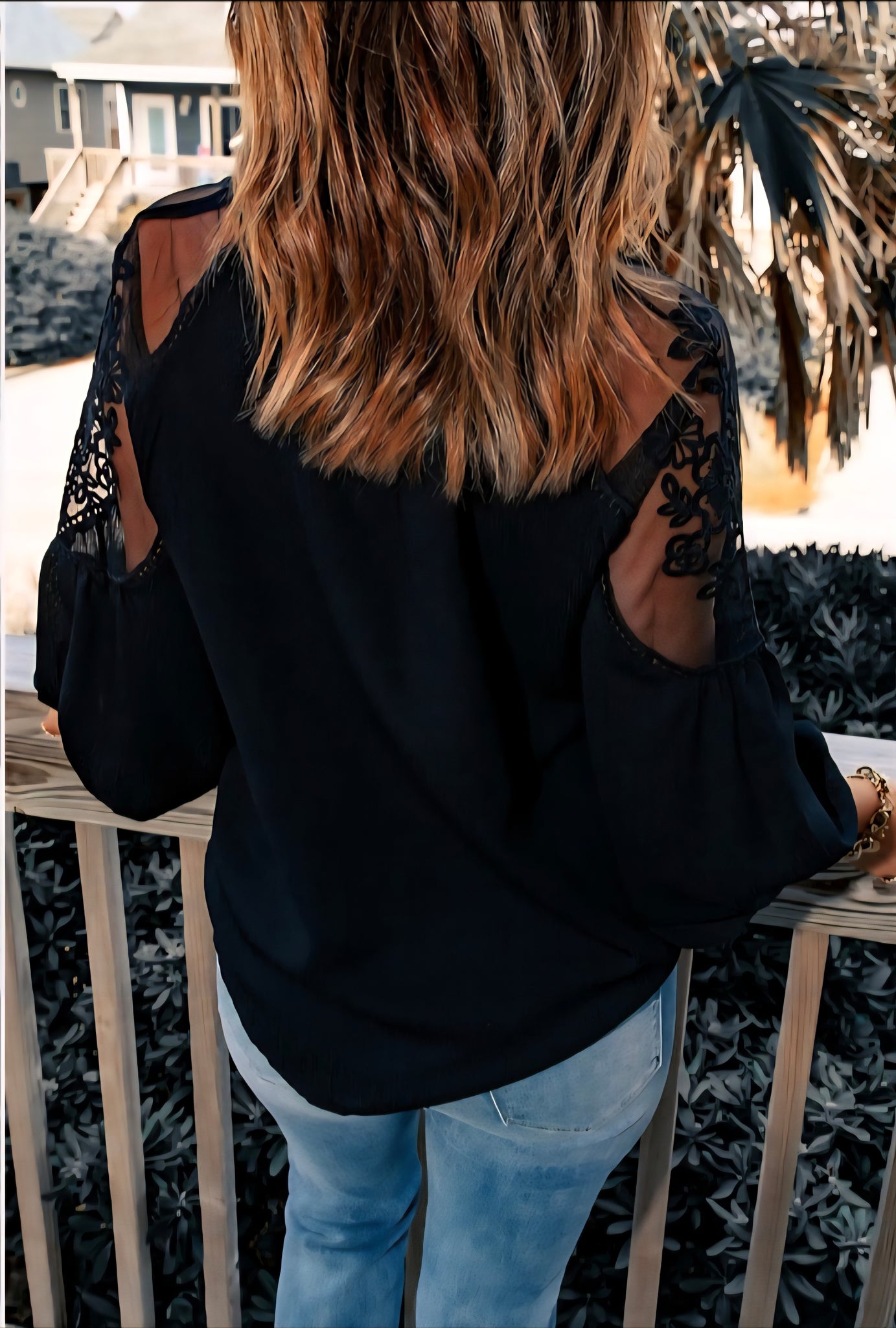 Tasha mesh shoulder top small to xl