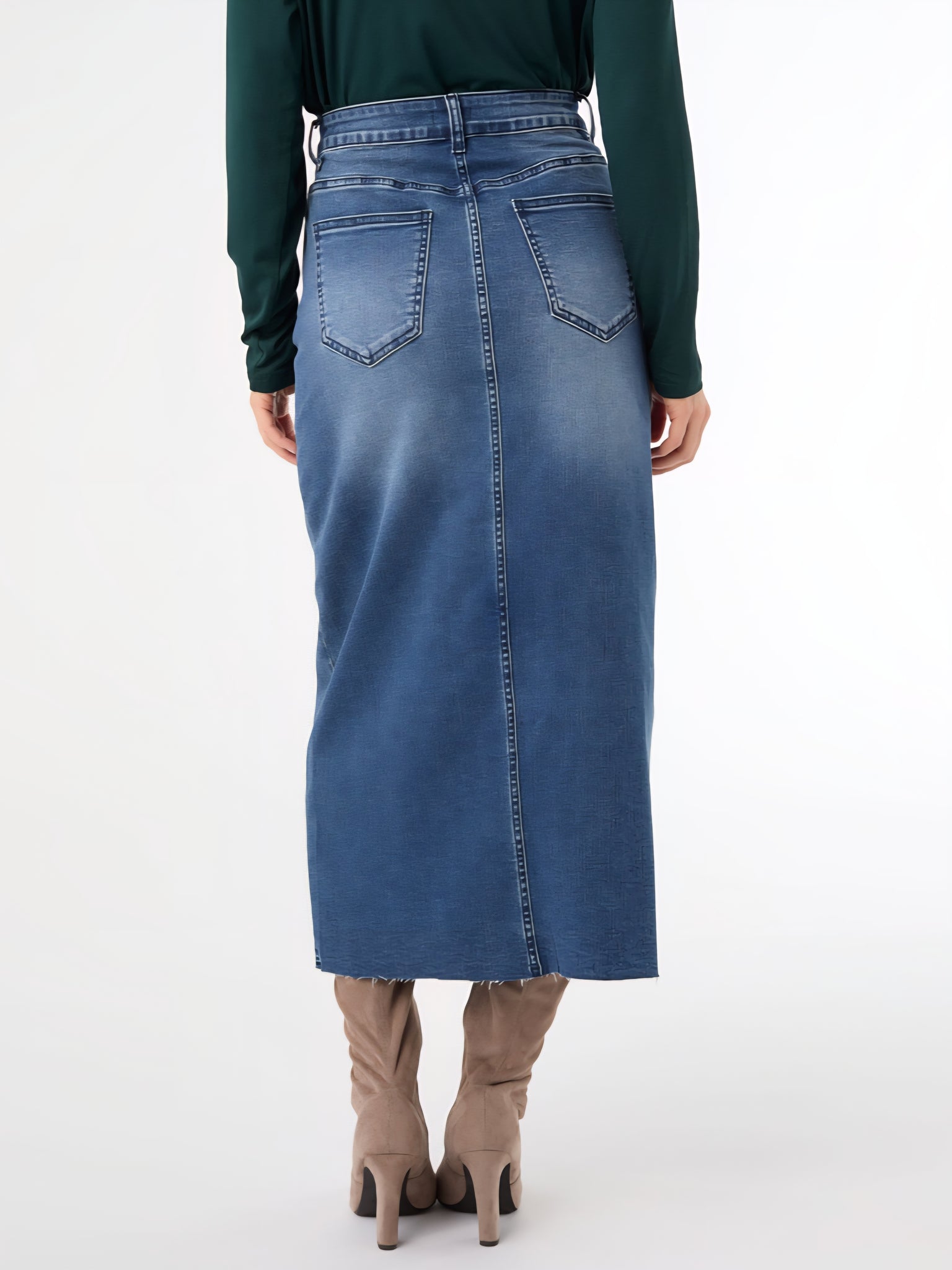 Denim midi skirt. Mediums only