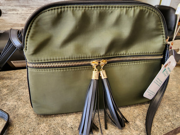 Olive Vinyl Dome bags