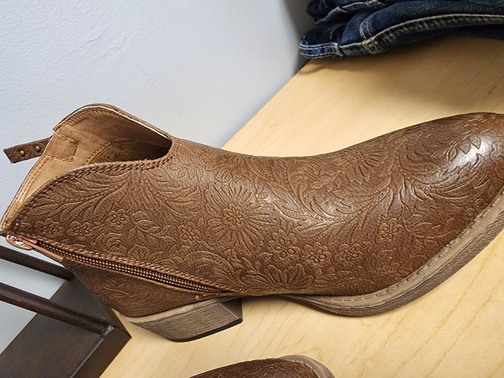 Divine tooled tan boots