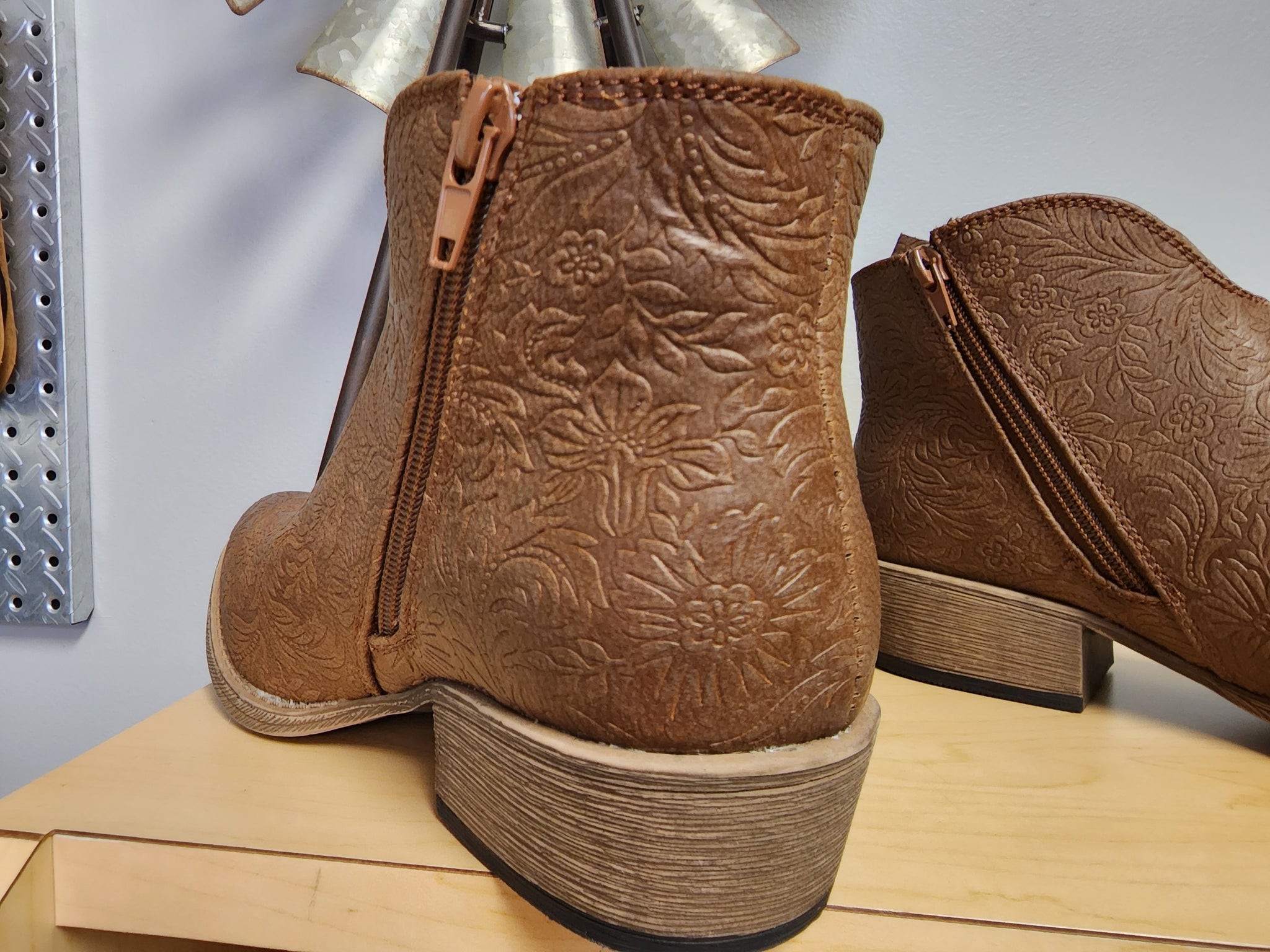 Divine tooled tan boots