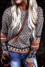 Plus Robbi mocha print sweater